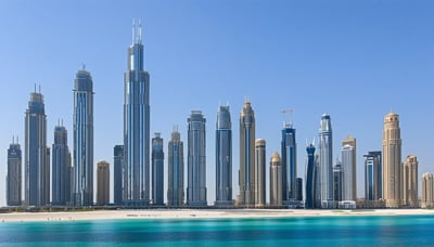 Dubai city skyline with iconic landmarks and travel imagery Dubai city skyline with iconic landmarks and travel imagery